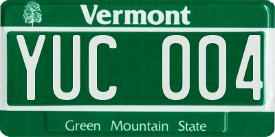 VT license plate YUC004