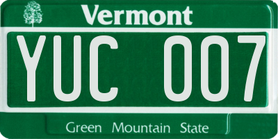 VT license plate YUC007