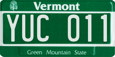 VT license plate YUC011