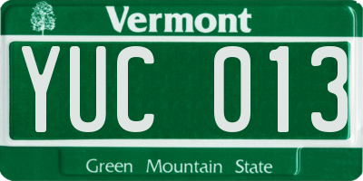 VT license plate YUC013