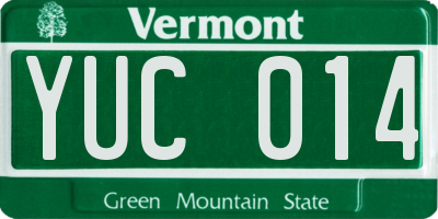 VT license plate YUC014