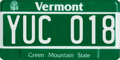 VT license plate YUC018