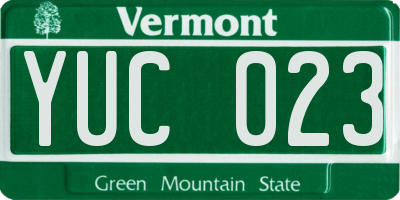 VT license plate YUC023