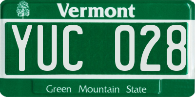 VT license plate YUC028