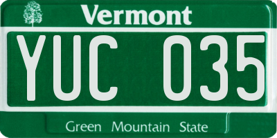 VT license plate YUC035