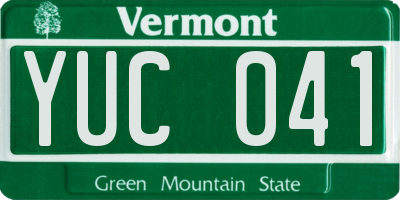 VT license plate YUC041