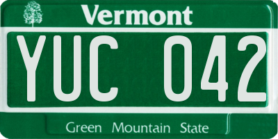 VT license plate YUC042