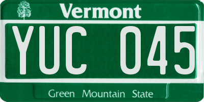 VT license plate YUC045