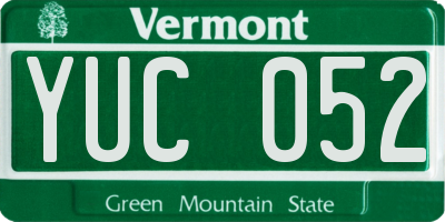 VT license plate YUC052