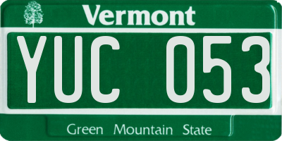 VT license plate YUC053