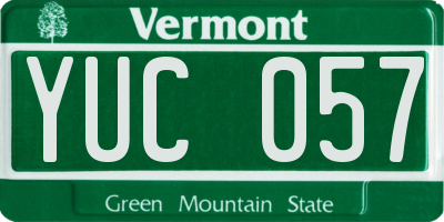VT license plate YUC057