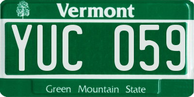 VT license plate YUC059