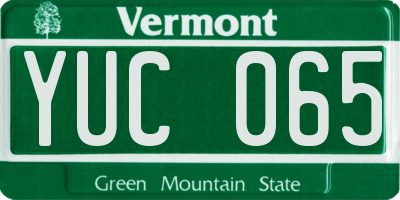 VT license plate YUC065