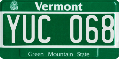 VT license plate YUC068