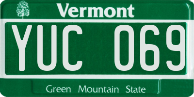 VT license plate YUC069