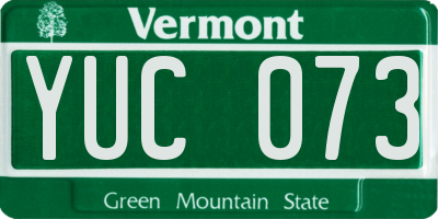 VT license plate YUC073