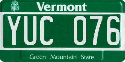 VT license plate YUC076