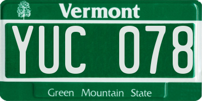 VT license plate YUC078