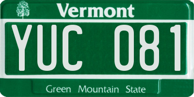 VT license plate YUC081