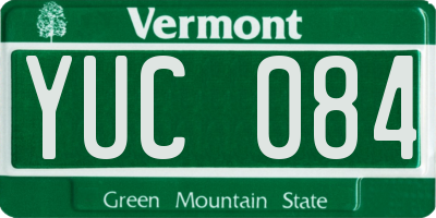 VT license plate YUC084