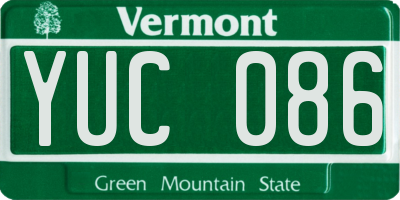 VT license plate YUC086