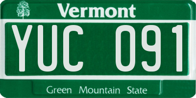VT license plate YUC091