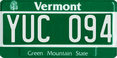 VT license plate YUC094