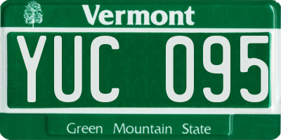 VT license plate YUC095