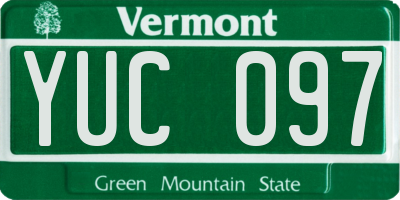 VT license plate YUC097