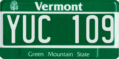 VT license plate YUC109