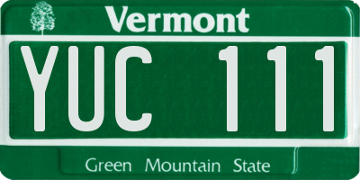 VT license plate YUC111