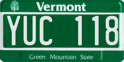 VT license plate YUC118