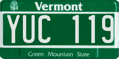 VT license plate YUC119