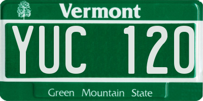 VT license plate YUC120