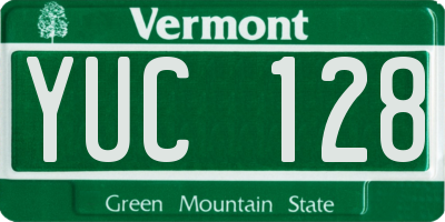 VT license plate YUC128