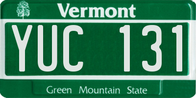 VT license plate YUC131