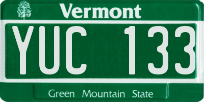 VT license plate YUC133