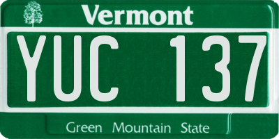 VT license plate YUC137