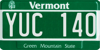 VT license plate YUC140