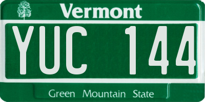 VT license plate YUC144