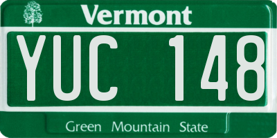 VT license plate YUC148