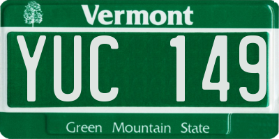 VT license plate YUC149