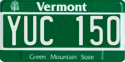 VT license plate YUC150