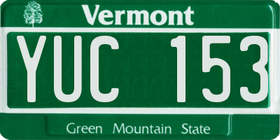 VT license plate YUC153