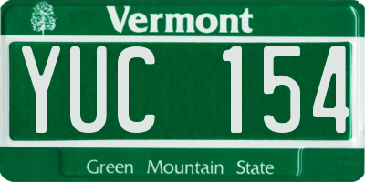 VT license plate YUC154
