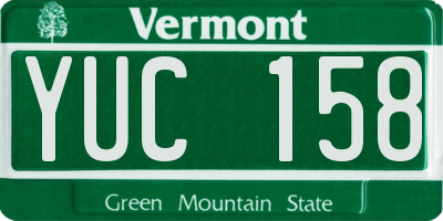 VT license plate YUC158