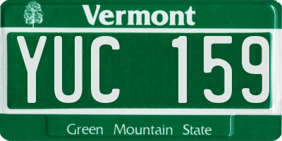 VT license plate YUC159
