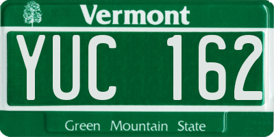 VT license plate YUC162