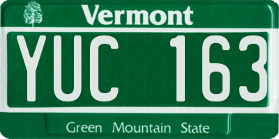 VT license plate YUC163