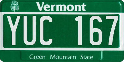 VT license plate YUC167
